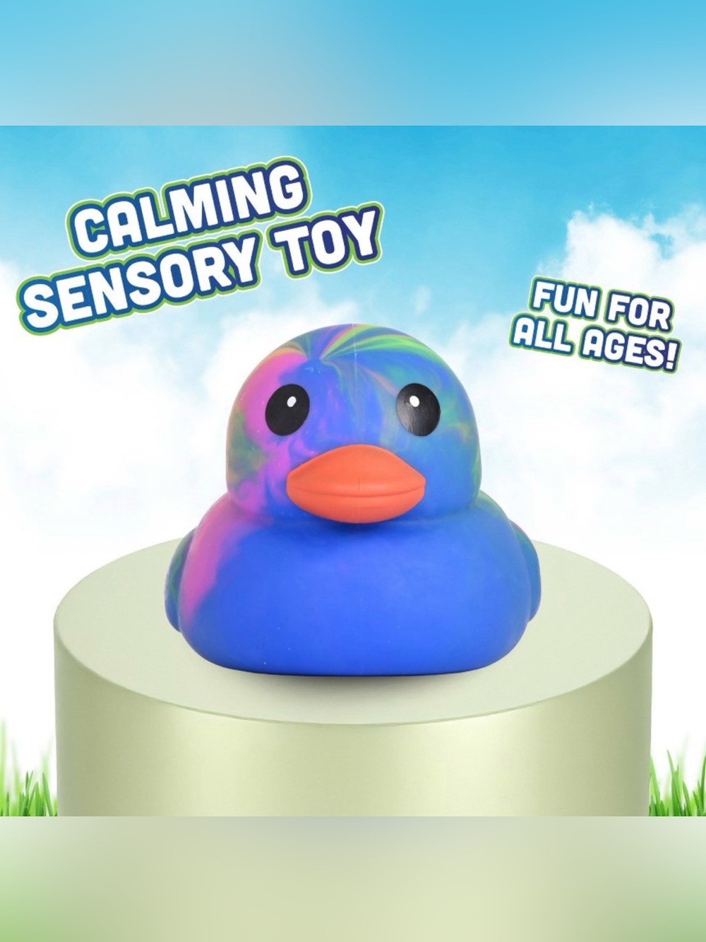 Jumbo Squeezy Duck Tie Dye Sunny Days Squishy TikTok Viral Toy SHIPS TODAY! - Picture 7 of 8